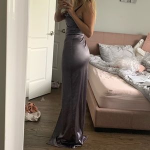 LOLA HIGH SLIT SATIN DRESS - LAVENDER
Windsor Store